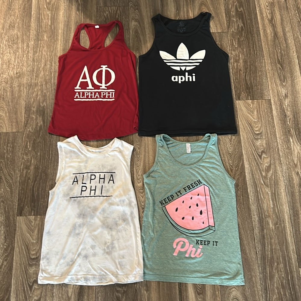 LOT OF 4 Alpha Phi Tanks - Small